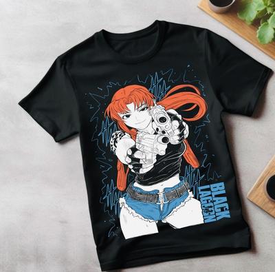 Black Lagoon Реви Футболка Манга Стрип Девушка Аниме Манга Подарки Рубашка Футболка Все Размеры