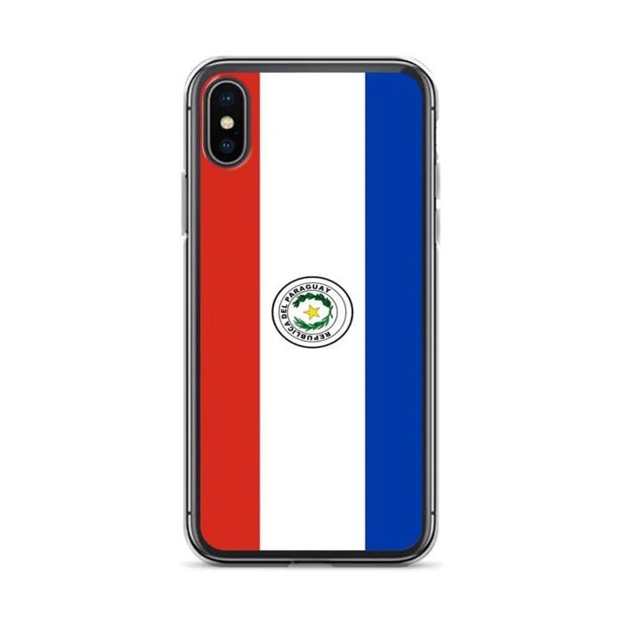 Coque iPhone - PIXELFORMA - iPhone XS - Drapeau Du Paraguay - Silicone Souple - Protection Complète