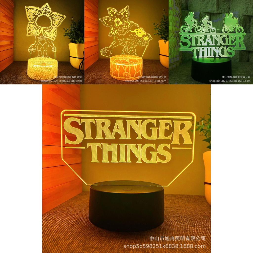Странные вещи 3D светодиодный ночник с 16-цветным пультом для декора детской спальни