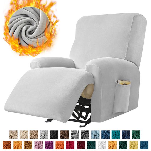 Solid Velvet Recliner Armchair Cover Non Slip Lazy Boy Cat Dog Single Sofa Covers Elastic Soft All -Inclusive Couch Slipcover