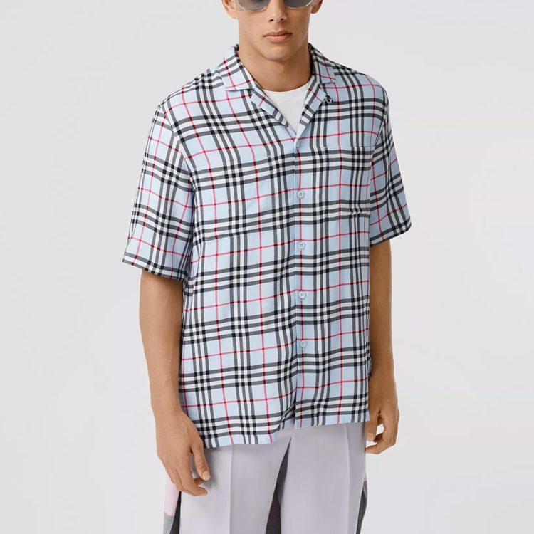 Burberry Рубашка в клетку с коротким рукавом 80258221