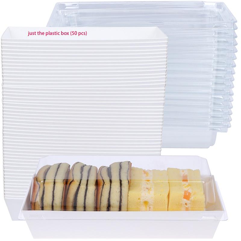 Высококачественная белая картонная коробка для длинной квадратной трехминутной бумажной коробки с мясной нитью, маленьким пирогом с яичным желтком в форме ракушки, слоеным пирогом, коробка для рулона полотенца