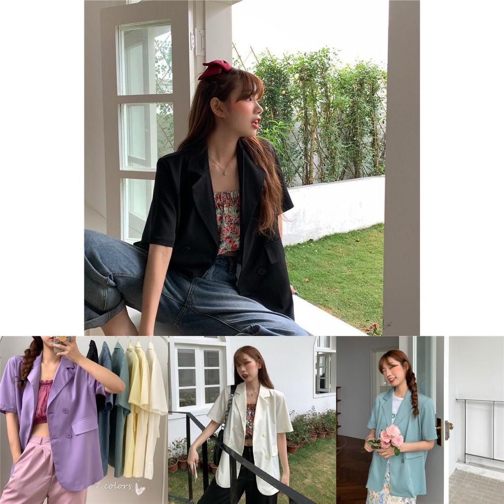 Chic Girl Korean High-quality Short-sleeve Suit Jacket Soft And Exquisite Fabric