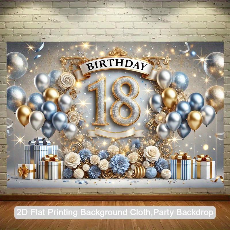 A 2D flat banner suitable for a 18th birthday celebration made of polyester fiber suitable for background shooting
