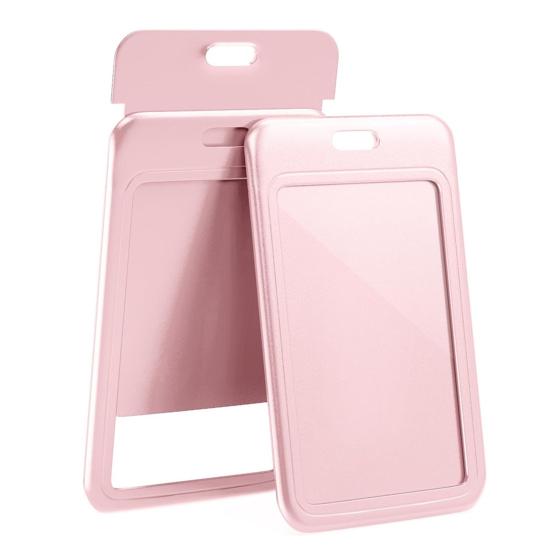 ID Card Holder Slide Cover Transparent Window Hanging Hole Protective Certificate Holder Stationery Students Nurse Office Workers Name Card Protector