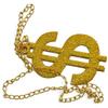 Костюмы рэпера Цепь Хип-хоп Панк Вечеринки Вечеринка Косплеи Золотая цепь Ожерелье с подвеской Знак доллара Золотое ожерелье