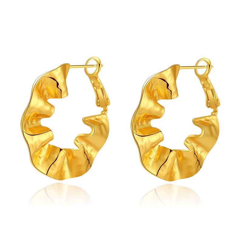 Irregular Personalized 18k Gold Plated Gold Hoop Earrings For Women Fashion Jewelry