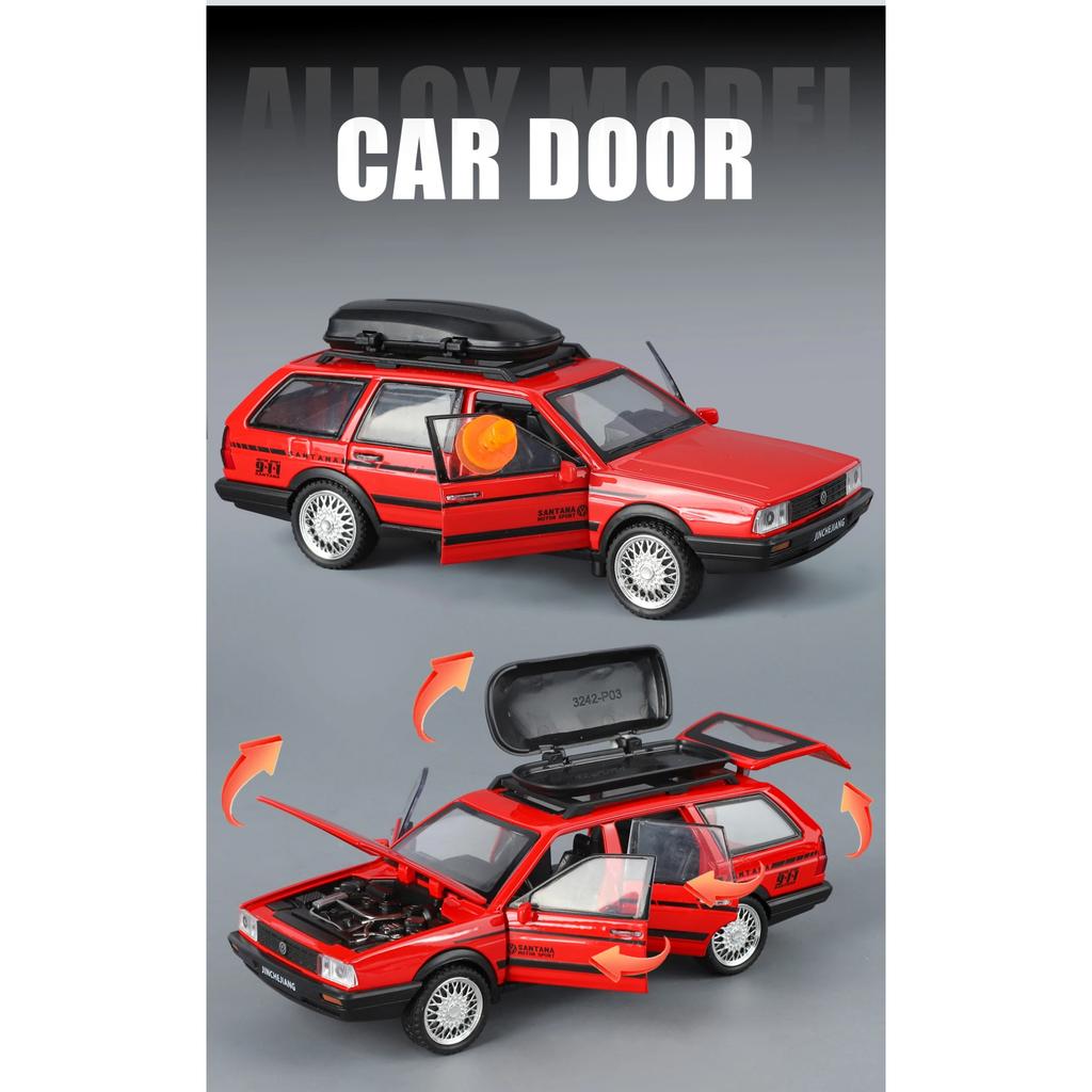 1/32 VolksWagenwerk Santana Wagon Литой металлический модельный автомобиль Миниатюрная модель автомобиля Украшения Коллекция для мальчиков Дисплей Подарок для друзей