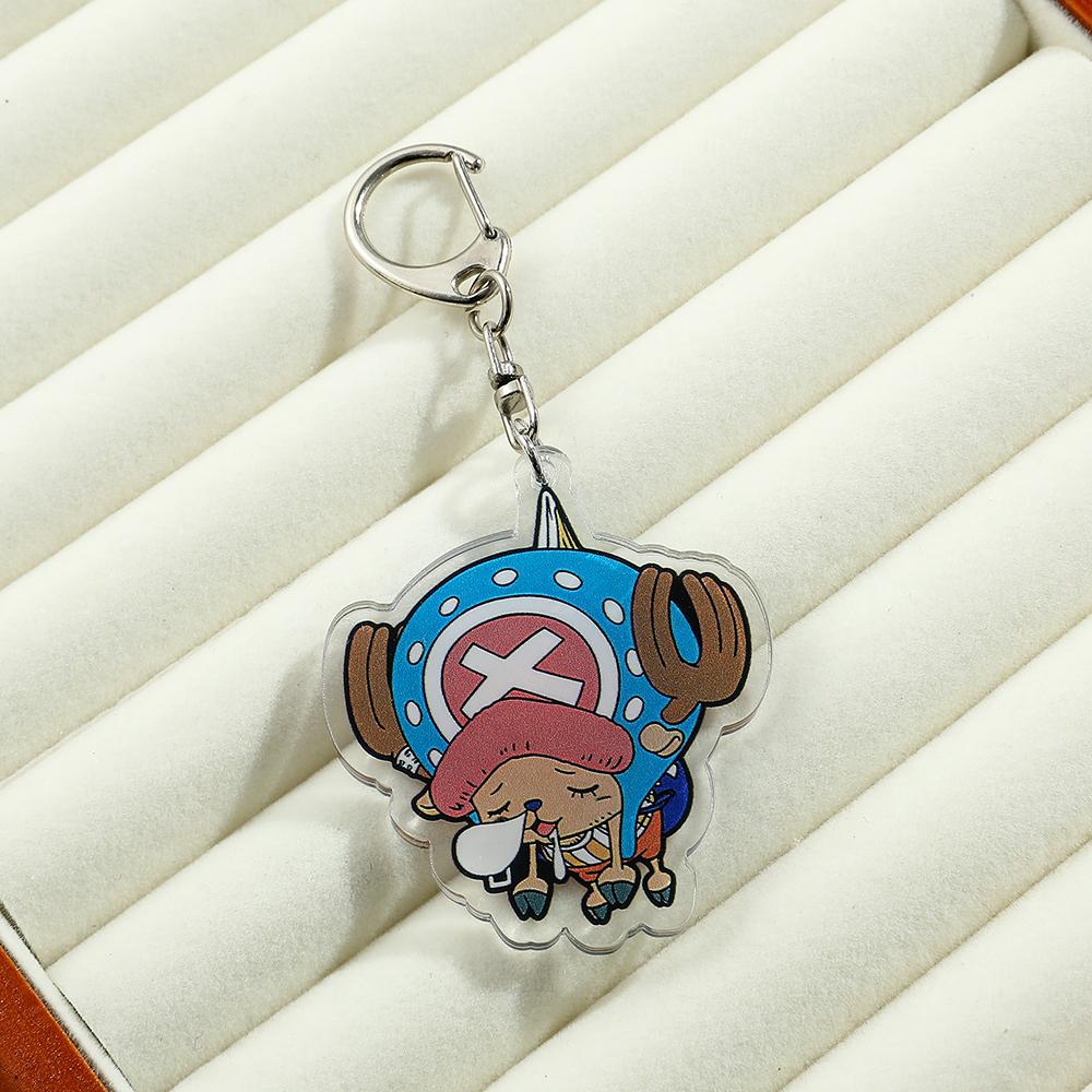 Anime One Piece Luffy Zoro Sanji Nami Ussop Chopper Franky Brook Law Ace Acrylic Keychain Figure Toys Gifts Pendant Jewelry