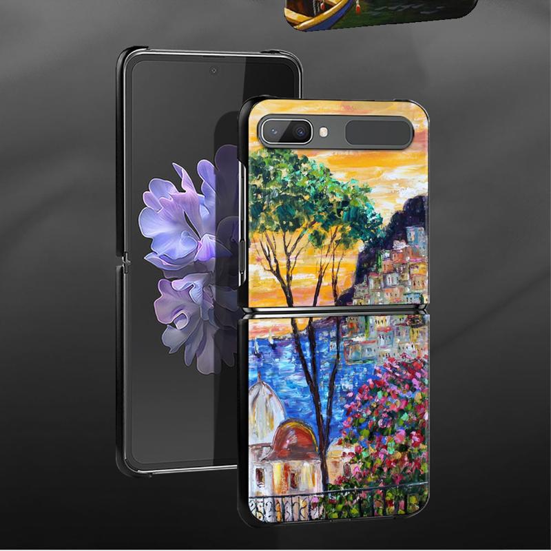 Чехол с масляной живописью, водным городом, Венецией для Samsung Galaxy Z Flip 4 Z Flip3 5g, чехол для Galaxy Z Flip Pc, жесткий чехол для телефона