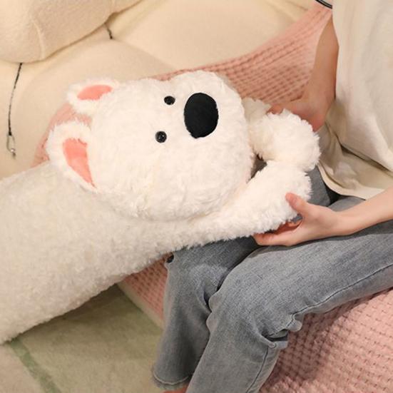 Stuffed Dog Pillow Fuzzy Dog Plush Toy Fluffy Cuddle Pillow Cute Animal Long Pillow Sofa Bed Use Cushion Gift for Kids Adults
