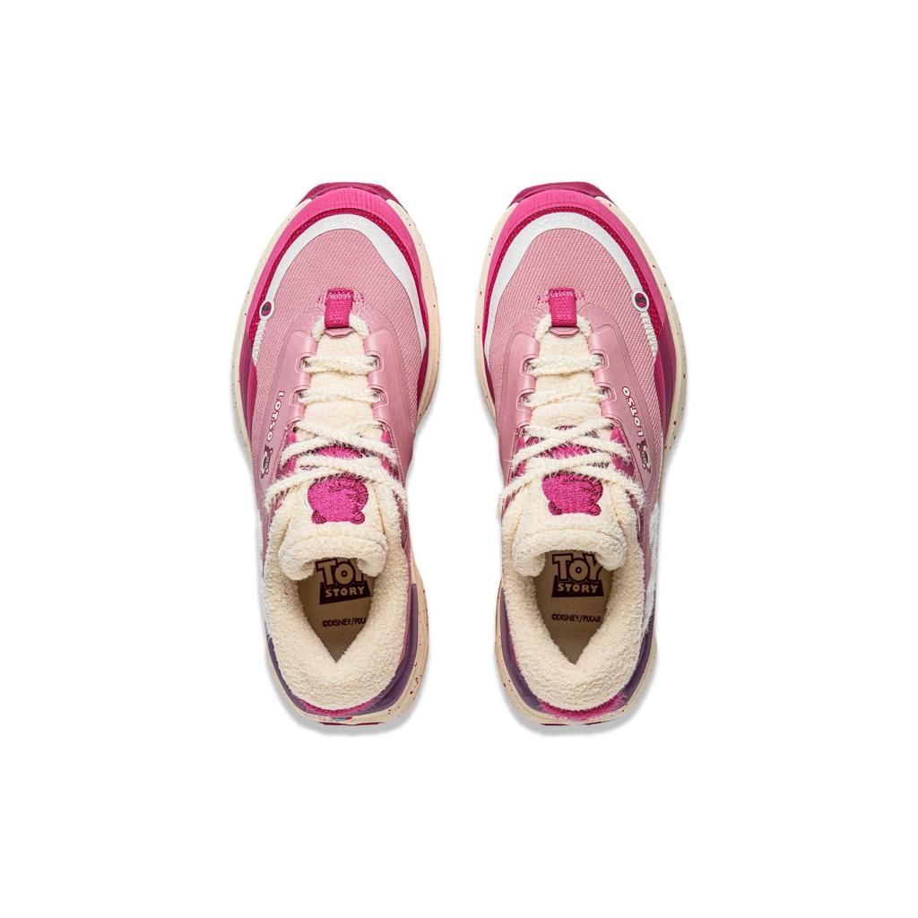 Disney X Li Ning Мягкие теплые нескользящие прочные низкие повседневные туфли женские кроссовки светло-розовые AGLT234-1