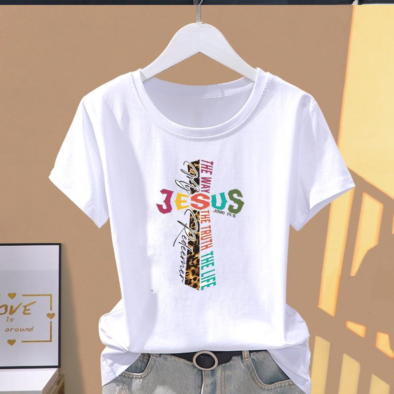 (Азиатский размер) Футболка с графическим принтом, женская повседневная модная принтованная леопардовая надпись, стиль, милая, милая женская повседневная женская футболка с коротким рукавом