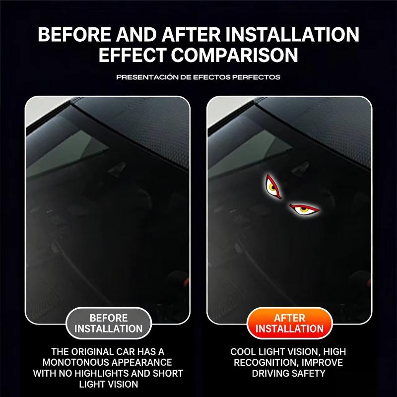 Portable Solar Triangular Demon's Eye LED Light, Car Window Lamp for Trucks & Small Vehicles, Front Rear Windshield Dynamic Decor Warning Night Light
