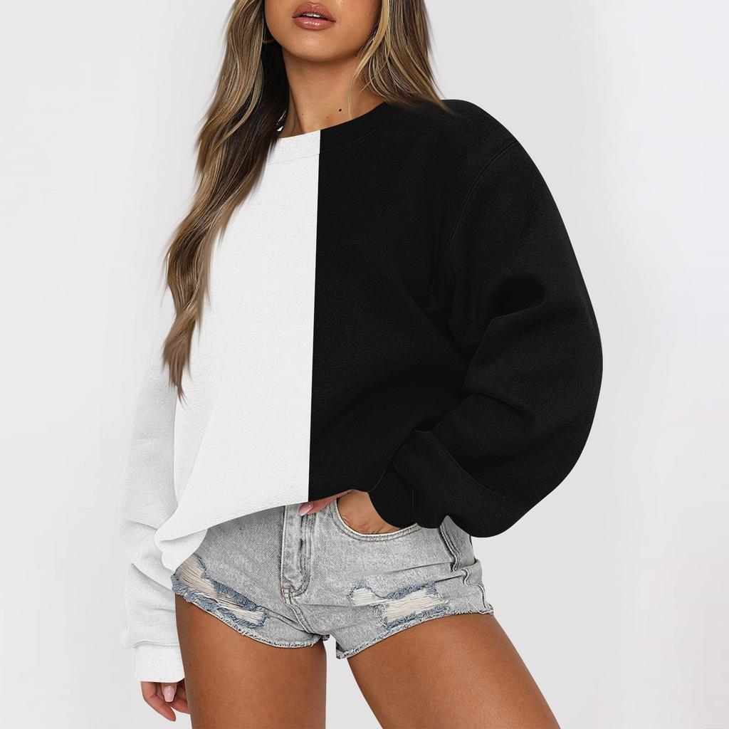 Женские осенне-зимние топы, женская толстовка с длинными рукавами, повседневные флисовые топы с круглым вырезом, свободный крой, половер