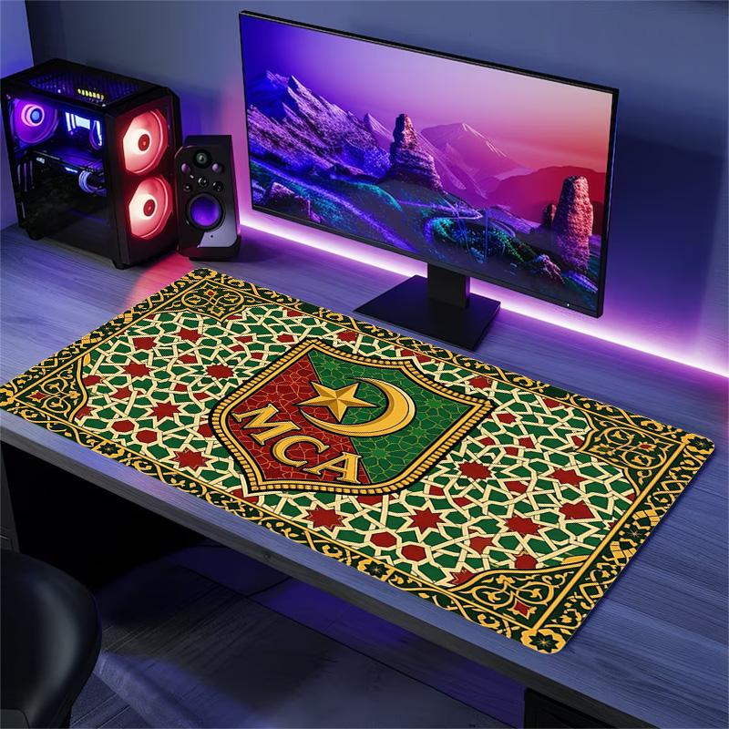 MCA MOULOUDIA LOGO Color Mouse Pad Large Gaming Table Cushion Non-slip Laptop Tablet Big Mousepad XXL Mat Mini PC Playmat With Lock edge