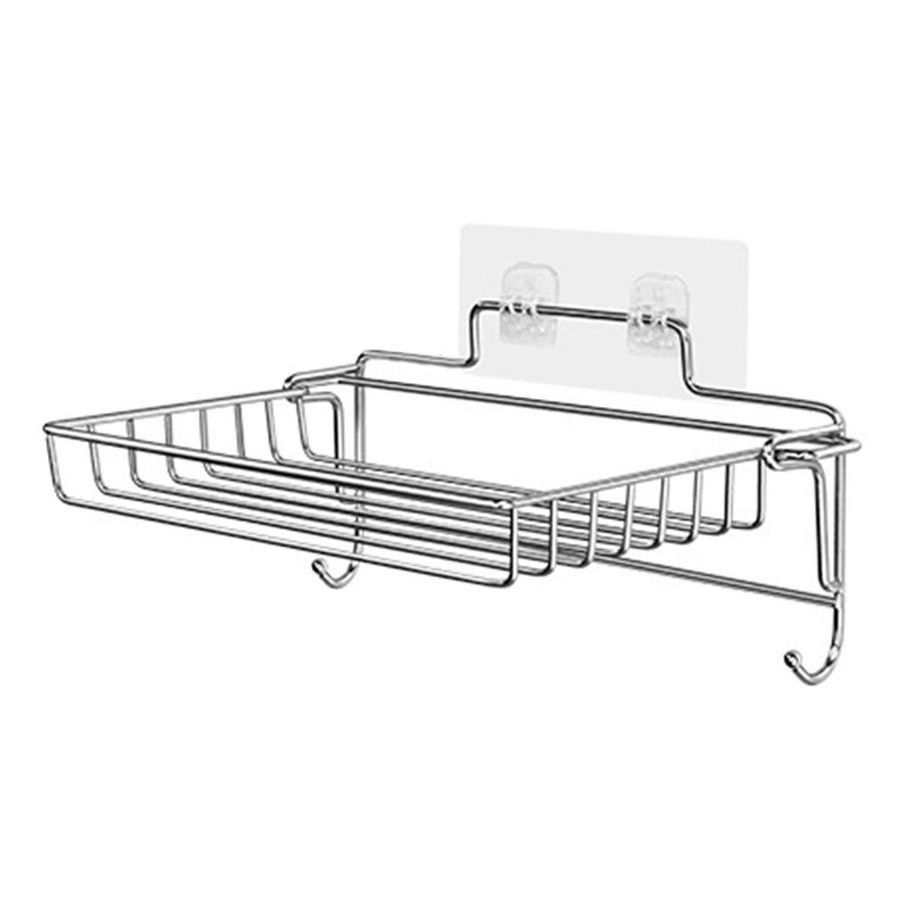 Stainless Steel Soap Bar Holder No Drilling Wall Mounted Adhesive Patch Kitchen Sponge Holder for Bathroom