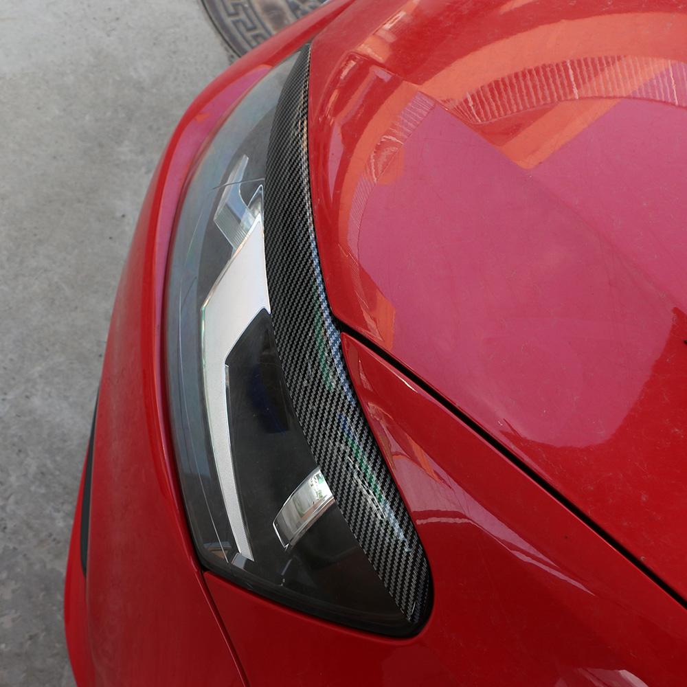 2 шт. Накладки на фары автомобиля, имитация углеродного волокна, для VW Polo Mk5 6R 6C 2010 2011 2012 2013 2014 2015 2016 2017 2018