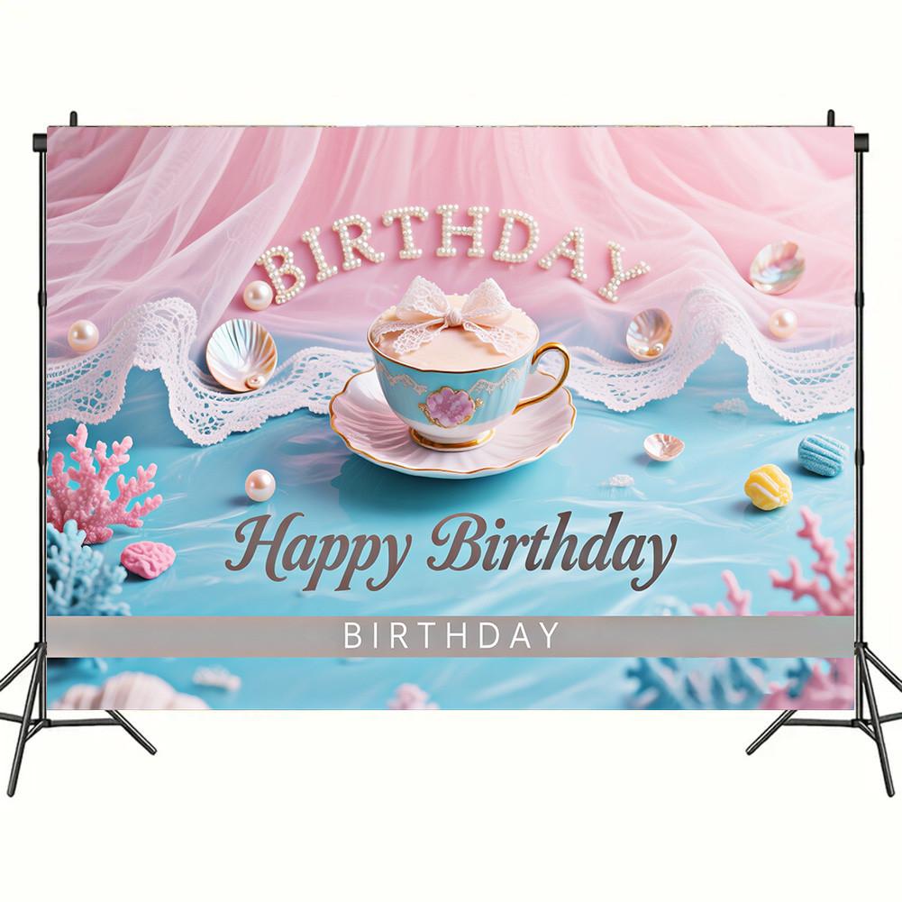 Красочный гобелен 'С Днем Рождения' Шары Радуга Дети Девочка Украшение на День Рождения Баннер Детская Вечеринка Фон для Фото Реквизит