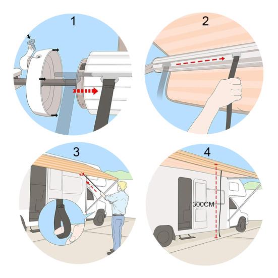 2 шт. 9,8 фута Тяговый ремень для маркизы автодома Сверхпрочный Универсальный для улицы