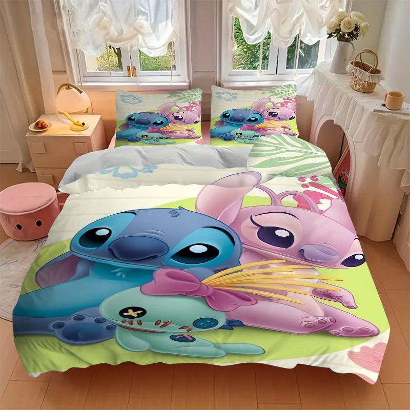 Lilo Stitch Adventure Print 3Pcs Bedding Setduvet Cover With 2 Bedropillowcase Home Birthday Gift