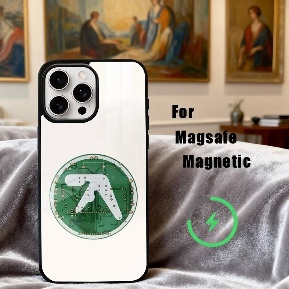 Чехол для телефона A-Aphex T-Twins-S Logo A-Art для iPhone17,16,15,14,13,12,11 Plus,Pro Max Магнитный для беспроводной зарядки Magsafe