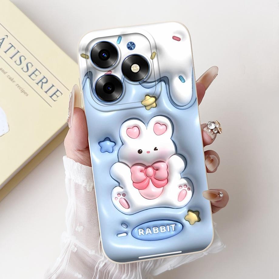 Чехол для Tecno Spark Go 2024 Tecno Spark 20c 20 Pop 8 Funda Эстетичный Мультяшный Панда Кролик Защита Камеры Матовый Мягкий Чехол