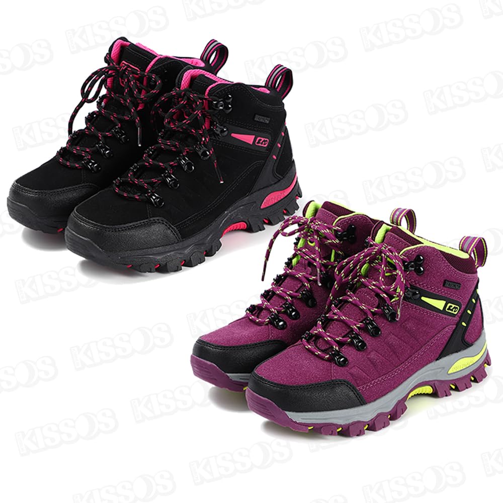 Треккинговые ботинки для стильных женщин, для походов, кемпинга, ходьбы, нескользящие, водонепроницаемые, дышащие, (23.5cm(37), пурпурный)