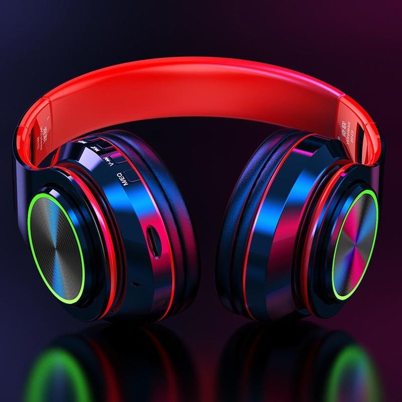Светоизлучающая повязка на голову Bluetooth-гарнитура Складная HI FI игровая спортивная сменная карта с микрофоном