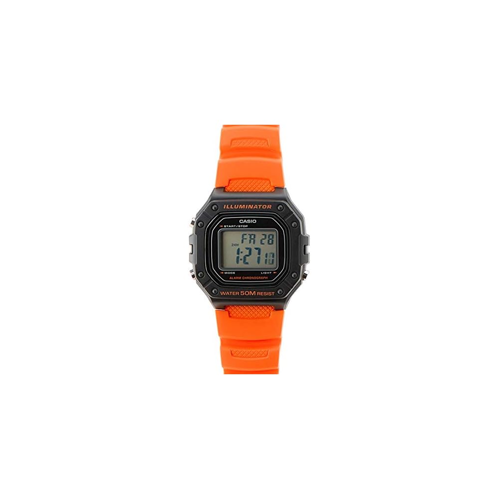 [Casio] Standard Digital W-218H-4B2 Watch - Men's & Women's - Cheap Casio - Affordable - Black & Orange [Parallel Import]