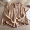 White Casual Straight Shorts Women's 1116 Summer Thin High Waist Thin Loose Breathable Wide Leg Five-point Pants