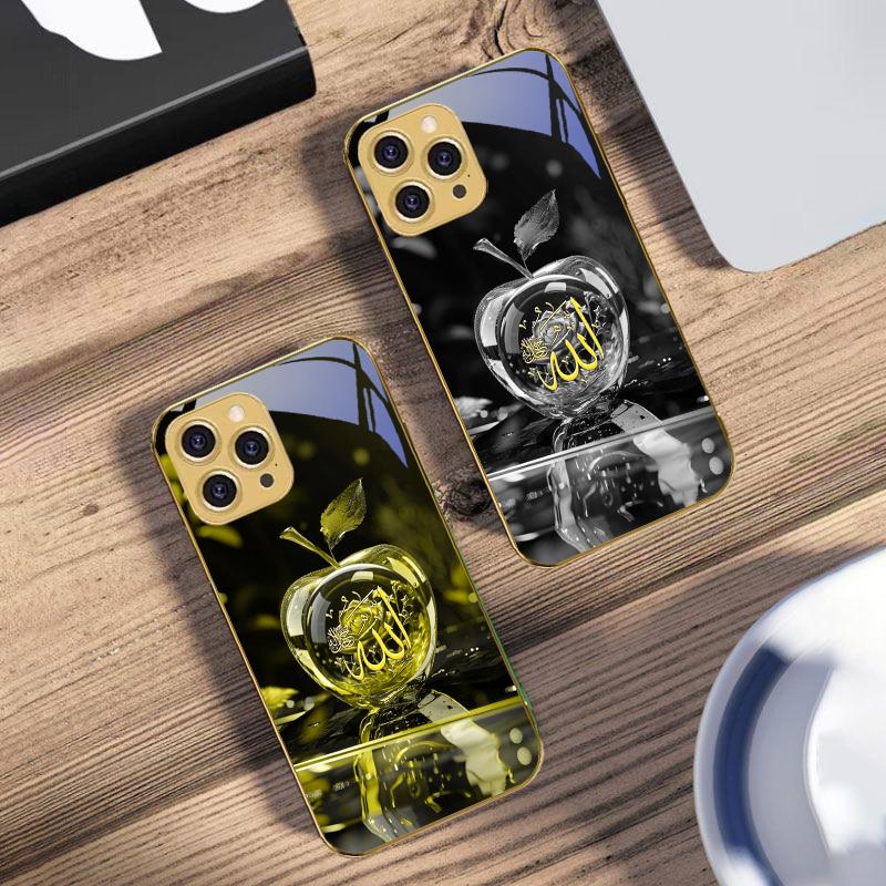 Кристалл Для Apple Зеленый Для IPhone 16 Pro Max 15 P ro 14 13 Plus 12 Mini 11Pro Max XS Max XR Золотой чехол для телефона из закаленного стекла