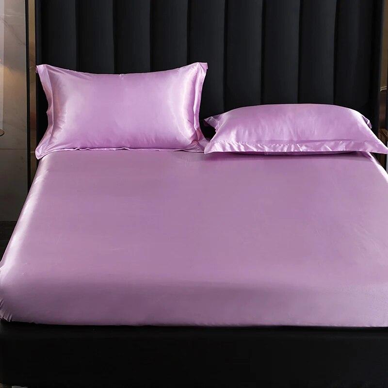 Простыня на наматраснике высокого класса, однотонная роскошная атласная простыня на резинке, простыня, двойная простыня королевского размера