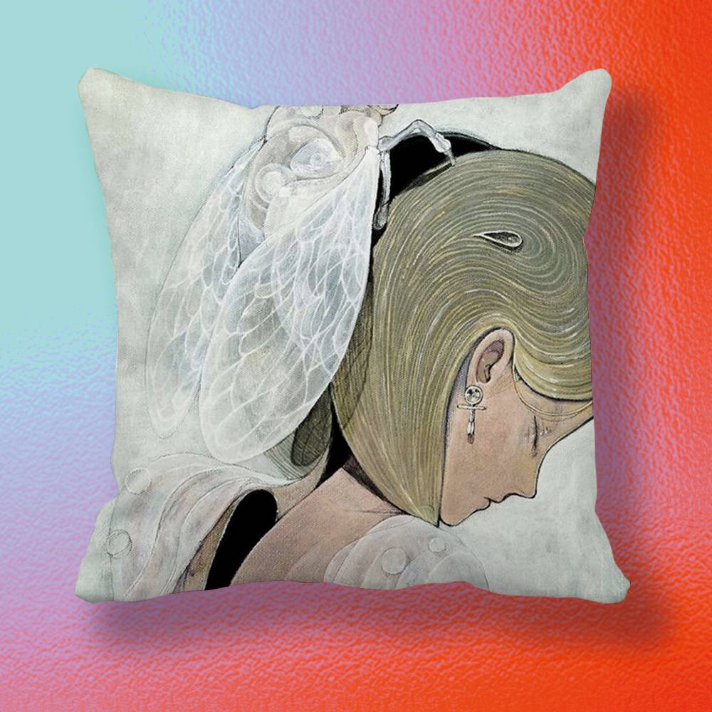Aya Takano Ppaintings Doublesided printed pillow cover Solid color minimalist pillowcase fits all bedroom styles