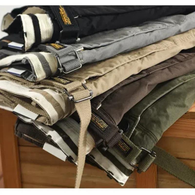 Spring and Autumn Men's Pants Japanese Style Cargo Pants Causal Cotton Soft and Comfortable Baggy Khaki Pant with Belt