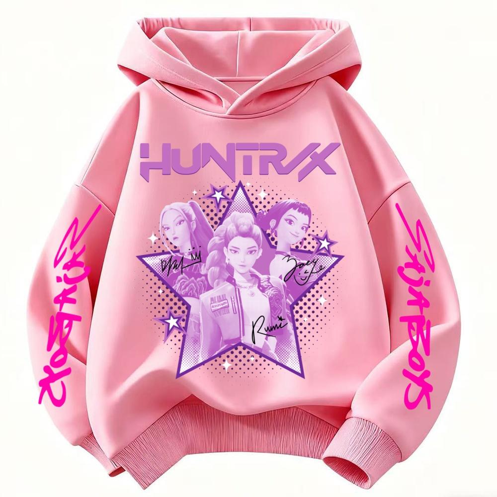 KPop Demon Hunter Huntrix Детская толстовка Осень Мальчики Девочки Мода Уличный Пуловер Детская одежда