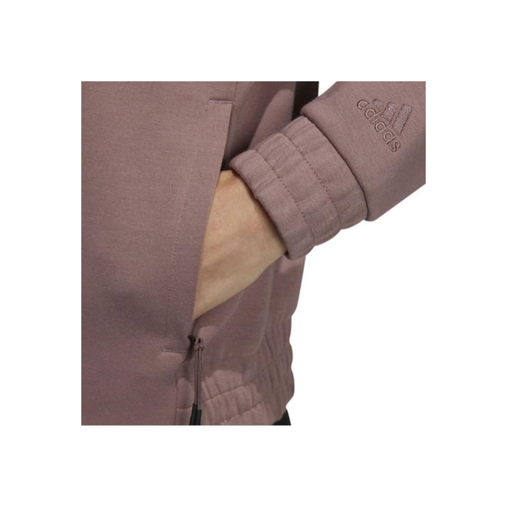 Adidas Однотонная толстовка на молнии с вышитым логотипом на манжетах, женские топы, светло-фиолетовые HZ7034