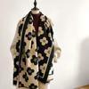 Winter Women's Scarf Luxury Design Double Sided Cashmere Feel   Flower Warm Scarf Shawl Women's Scarf Winter