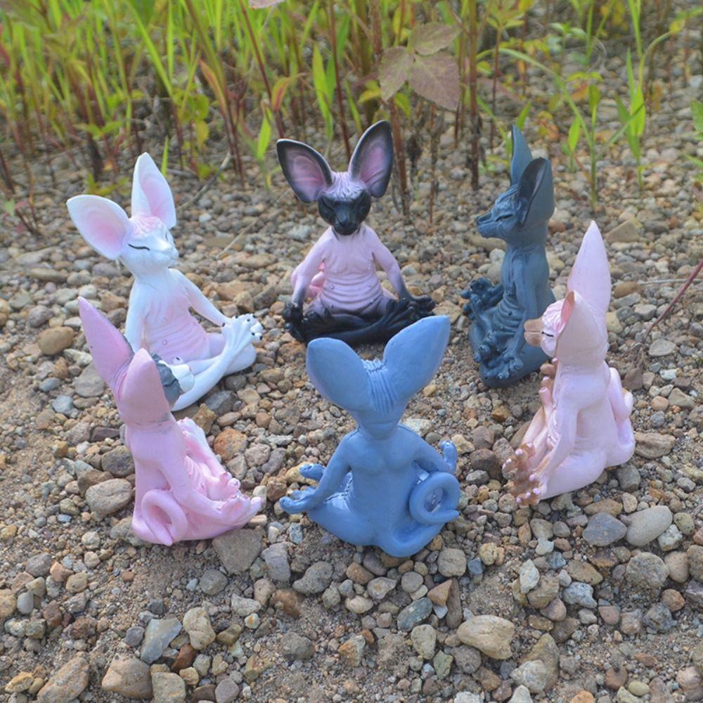 Сфинкс Кошка Симуляция Бесшерстная Кошка Фигурка Медитация Йога Счастливый Кот Декор Ландшафтный Сад Горшок