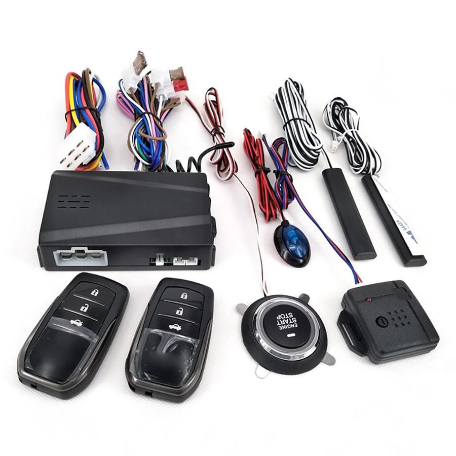 Car SUV Keyless Entry Engine One-butto Start PKE Alarm Kit For Universal DC 12V