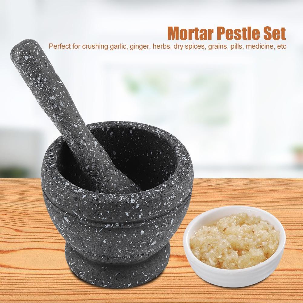 Spice Grinder Pestle Set Spices Mortar Pestle Set, Stone Grinder Granite Mortar Mortar Pestle Set, 6 Inch for Home Kitchen