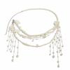 Pearl Imitation Long Tassel Chain Elegant Design Bikini Belt Fashion Body Jewelry Beach Accessory