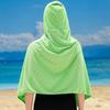 Ice Cool Beach Poncho Cover Up Quick Dry Sunscreen Clothing Oversized Hooded Towel Wrap 4-In-1 For Swimming Beach Pool Travel