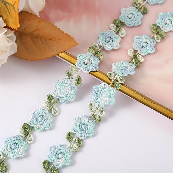 Цветочная кружевная отделка ленты Яркий цвет широко используется DIY ремесла вышитые крючком кружевные отделки ткани украшения