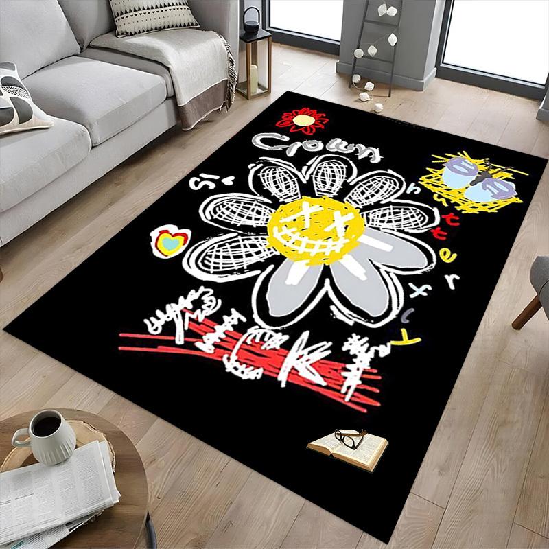 1pc Crown Butterfly Home Office, Durable Polyester Floor Mat with Easy, Office Decor, Urban Style, Nonslip Backing