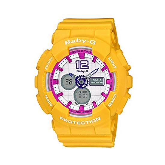 CASIO Baby-G BA-120-9B Analog-Digital Watch, Orange, Women's Casual Sports Design, 10 ATM Shock-Resistant