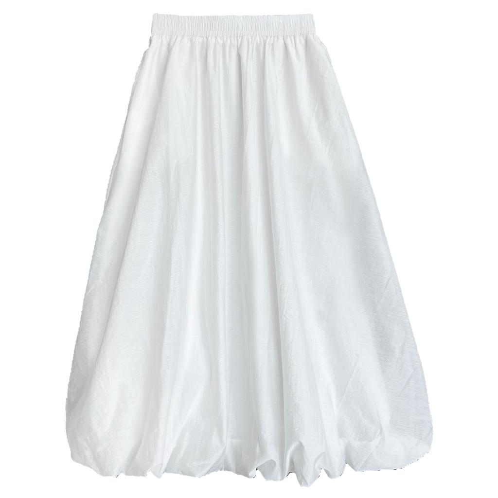 Johnature Korean Bud Women Skirt Simple Summer High-waisted Casual Elastic Versatile Loose Skirts