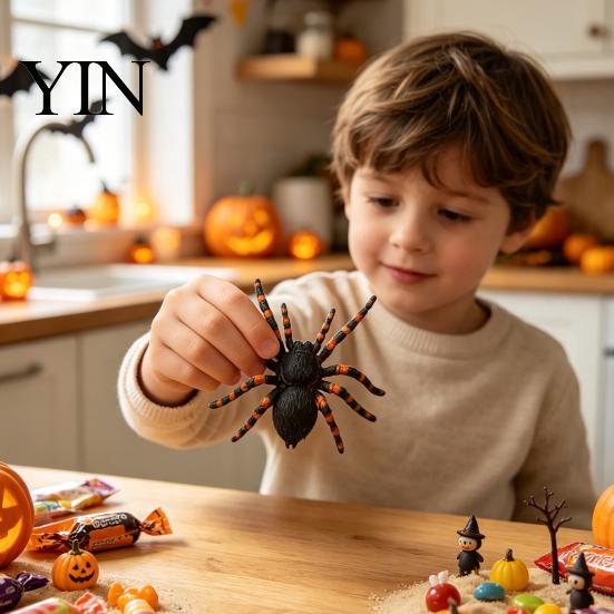 Detailed Spider Ornament for Display Realistic Figurine, Lifelike Fake Tarantula Figure, Plastic Animal Arachnid Model Halloween Prank Props,