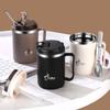 WORTHBUY Double Wall Insulated Mug 304 Stainless Steel Coffee Cup With Strainer&Spoon Student Portable Drinking Cup Drinkware