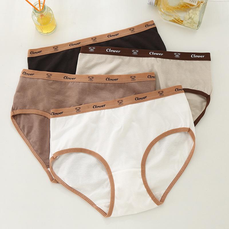 Женские хлопковые трусики со средней талией Alphabet Mirade Color, мягкие дышащие треугольные трусики